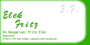 elek fritz business card